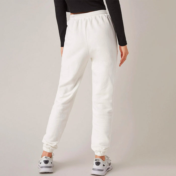 Solid Drawstring Waist Easy Wear Sweatpants