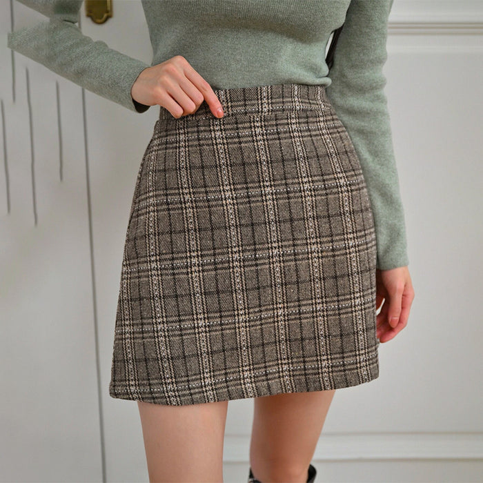 Casual Plaid Print A Line Skirt