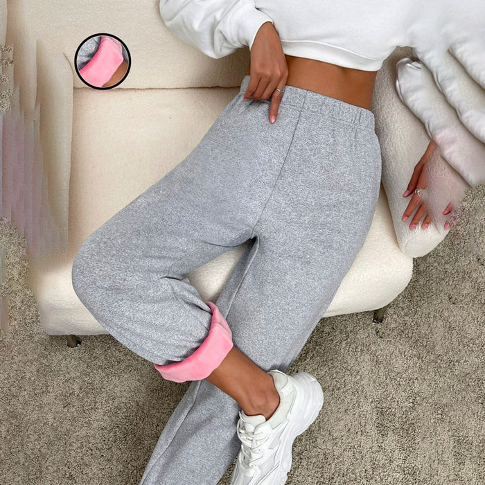 Elastic Waist Thermal Lined Easy Wear Sweatpants