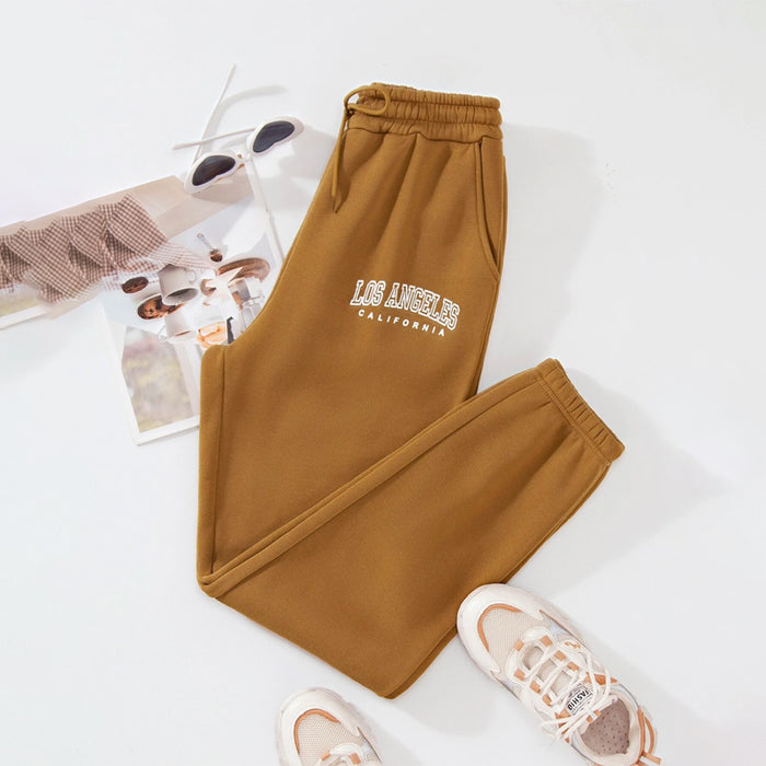 Letter Easy Wear Graphic Drawstring Waist Sweatpants