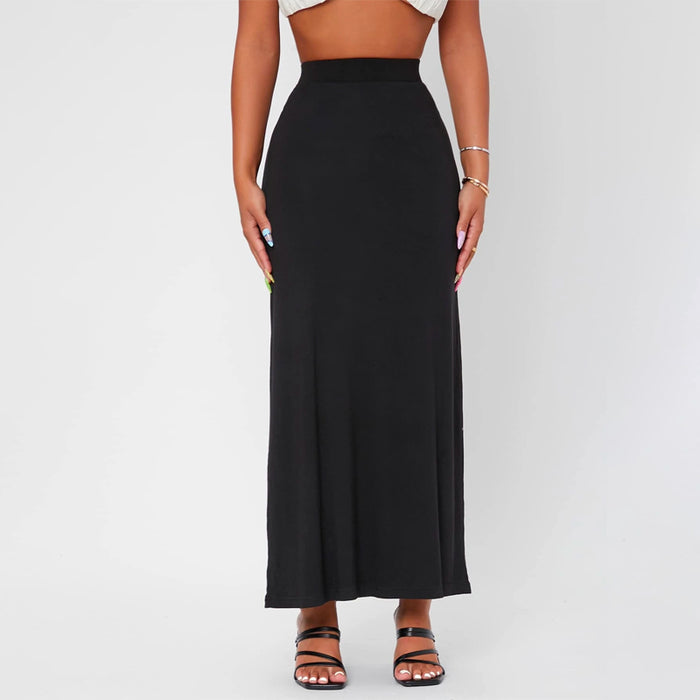 Casual High Waist Solid Pencil Skirt