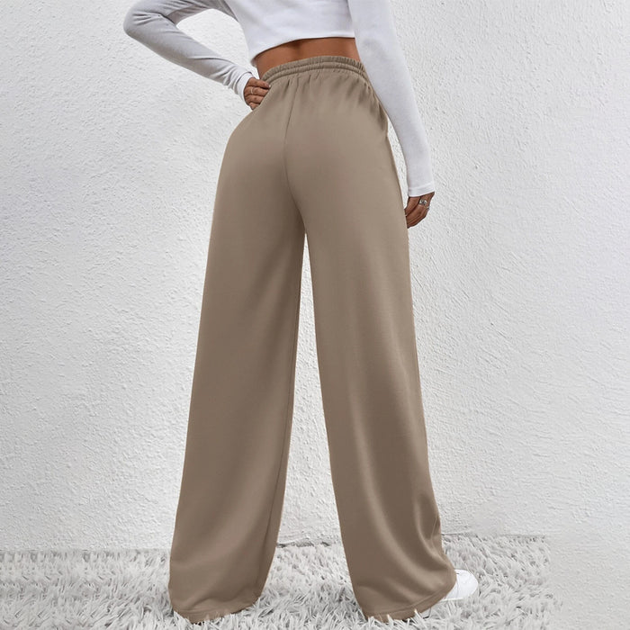 Solid Drawstring Waist Straight Leg Sweatpants