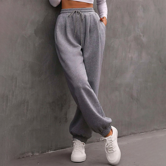 Slant Pockets Drawstring Easy Wear Sweatpants