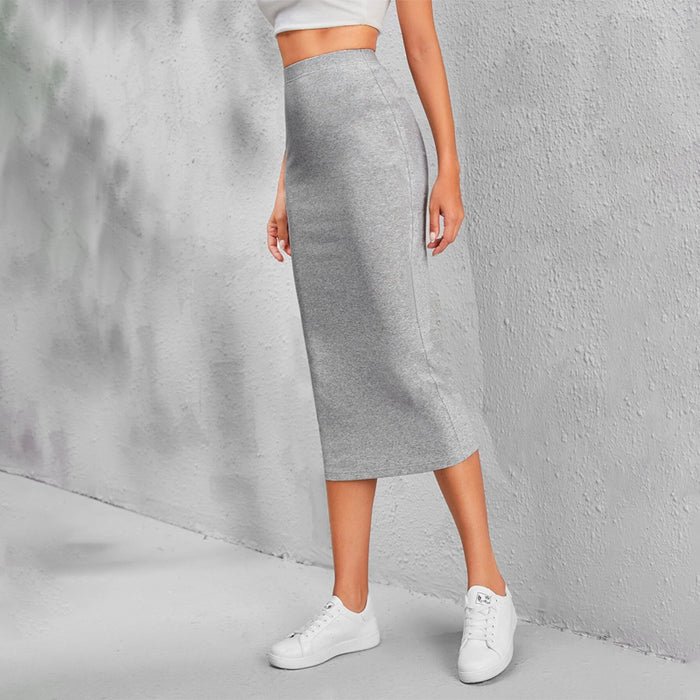 Solid Plain Pencil Skirt