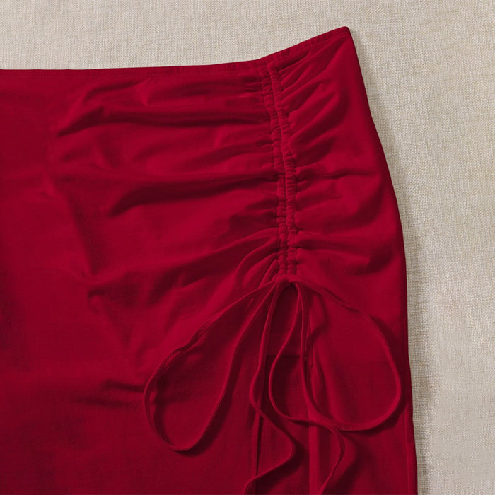 Unity Ruched Drawstring Split Thigh Skirt