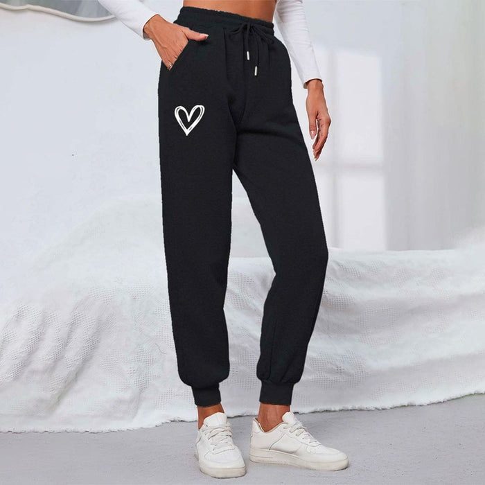 Easy Wear Print Drawstring Waist Sweatpants