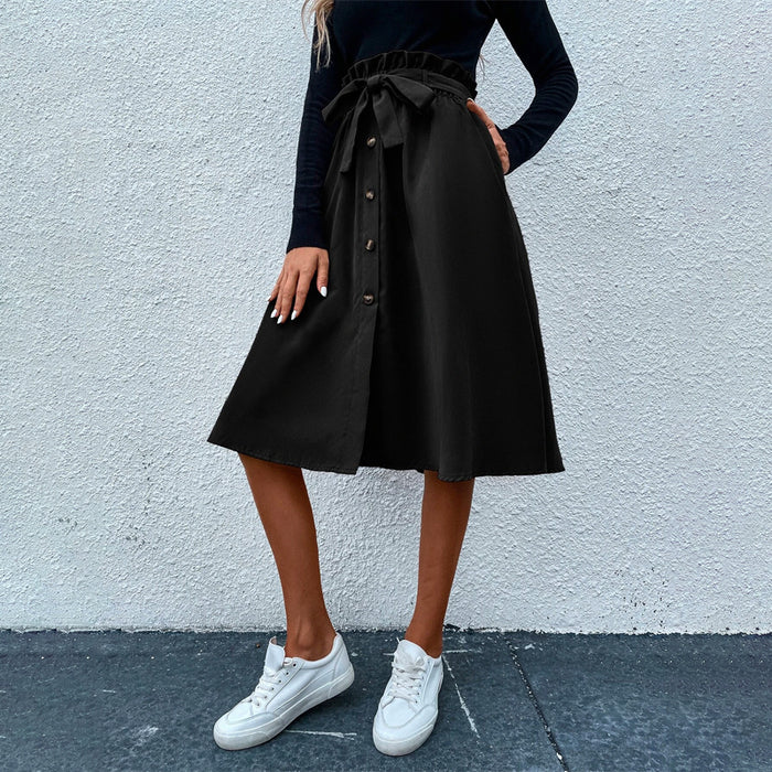 Paper Bag Waist Belted Skirt