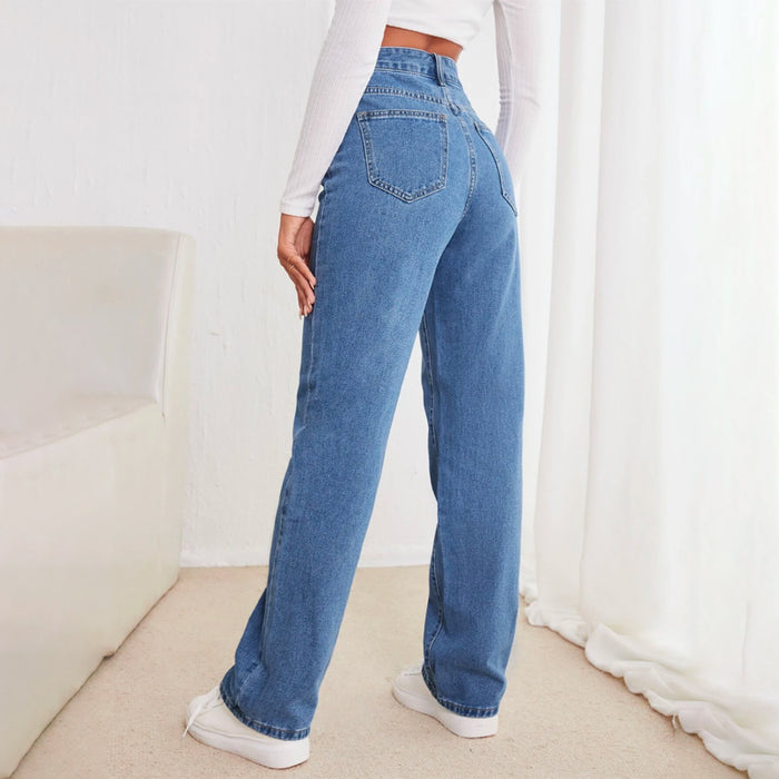 High Waisted Straight Leg Jeans