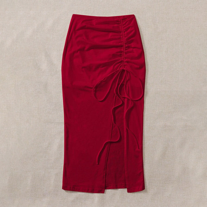 Unity Ruched Drawstring Split Thigh Skirt