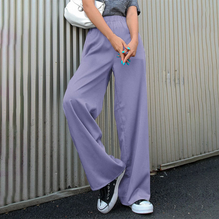 Elastic Waist Casual Polyester Pants