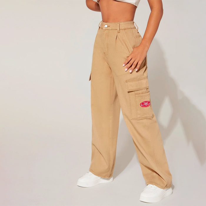 High Waist Pocket Side Wide Jeans