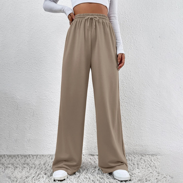 Solid Drawstring Waist Straight Leg Sweatpants