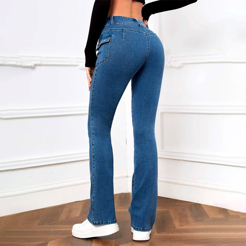 Flap Pocket Stacked Jeans