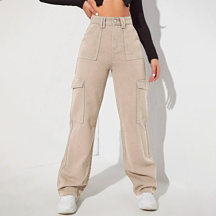 Cargo High Waist Side Pocket Jeans