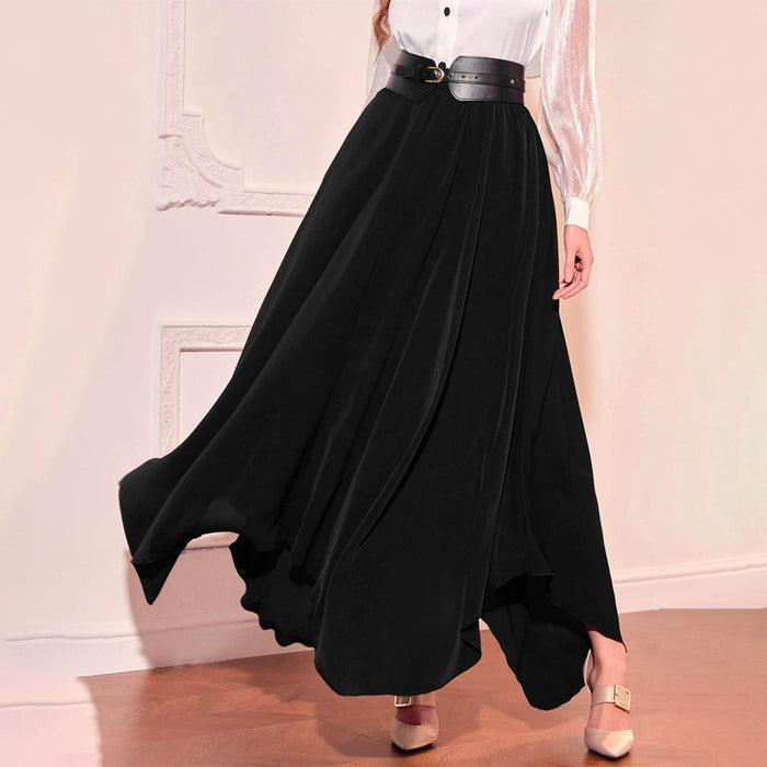 High Waist Hanky Hem Skirt Without Belt