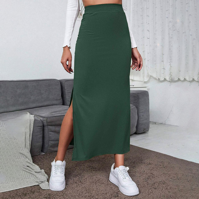 High Waisted Split Thigh Skirt