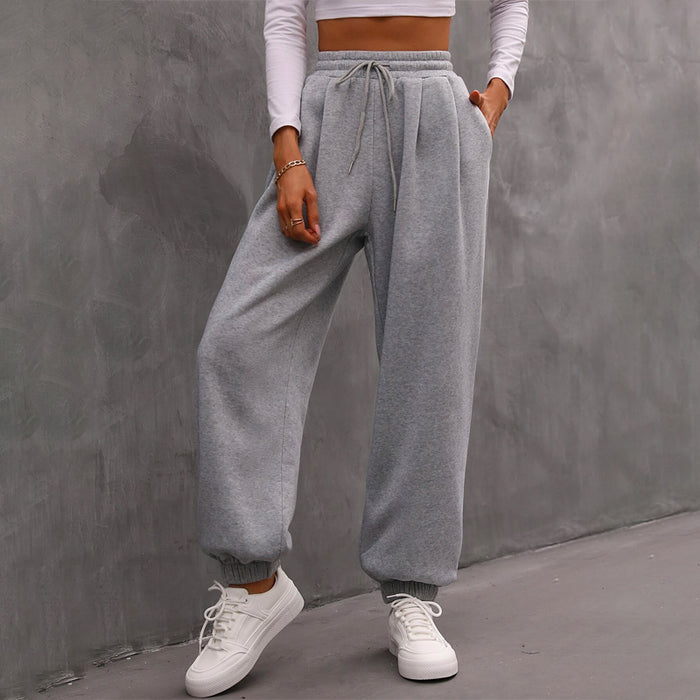 Slant Pockets Drawstring Easy Wear Sweatpants