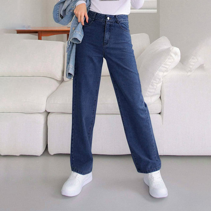 High Waisted Long Denim Jeans