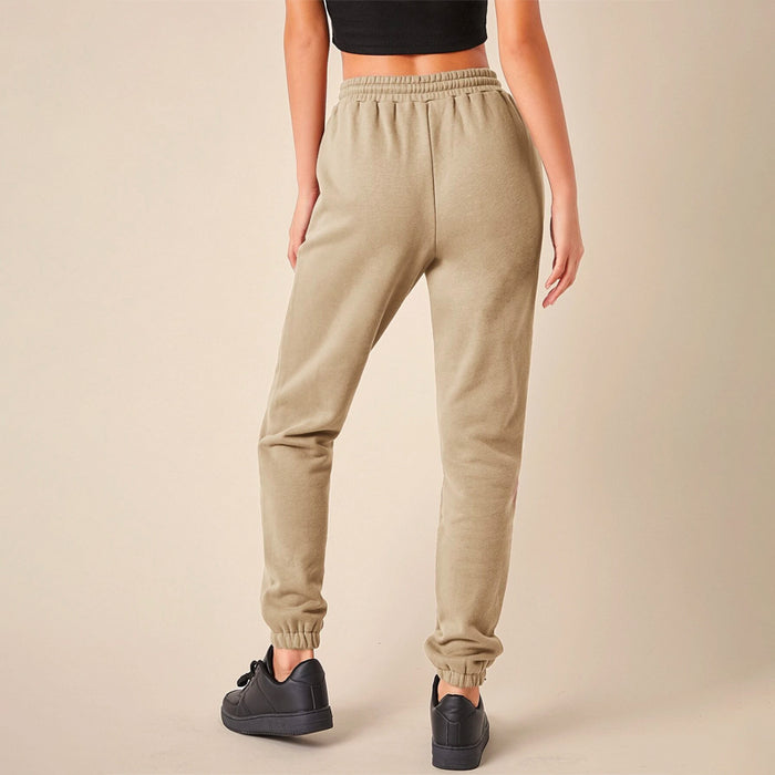 Solid Drawstring Waist Easy Wear Sweatpants