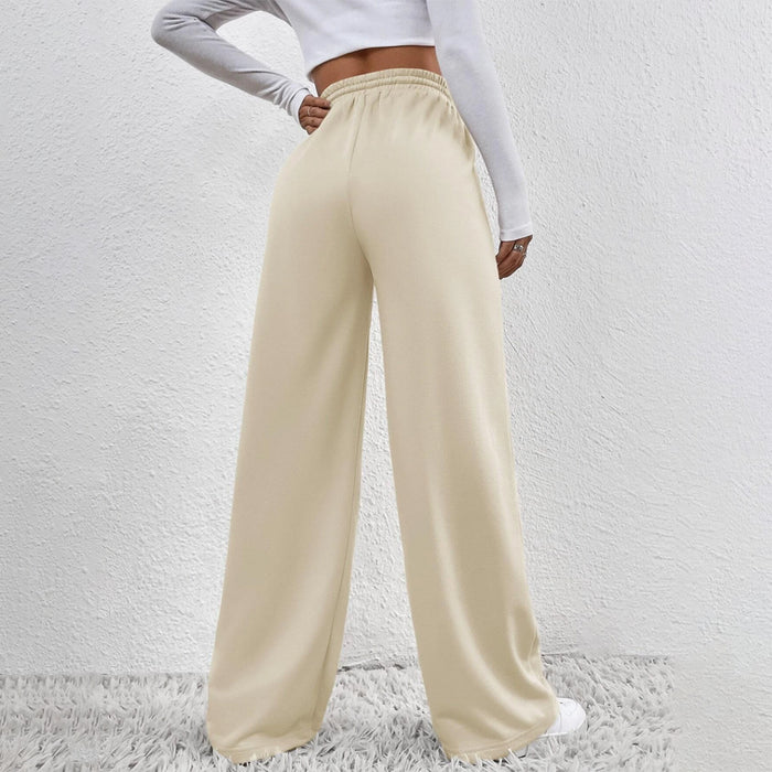 Solid Drawstring Waist Straight Leg Sweatpants