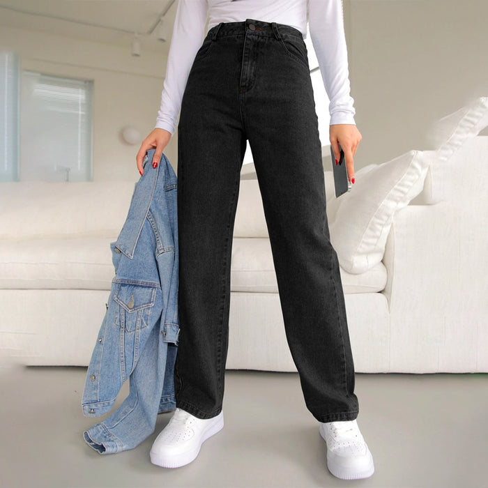 High Waisted Long Denim Jeans