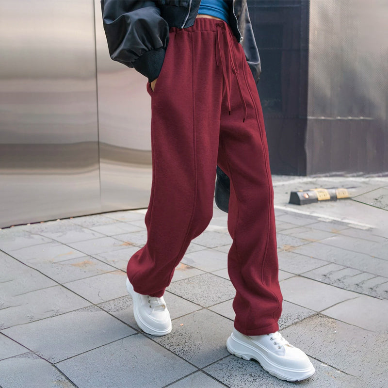Seam Detail Knot Front Thermal Sweatpants