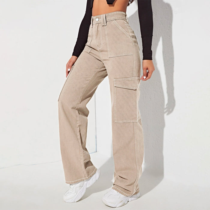 Cargo High Waist Side Pocket Jeans