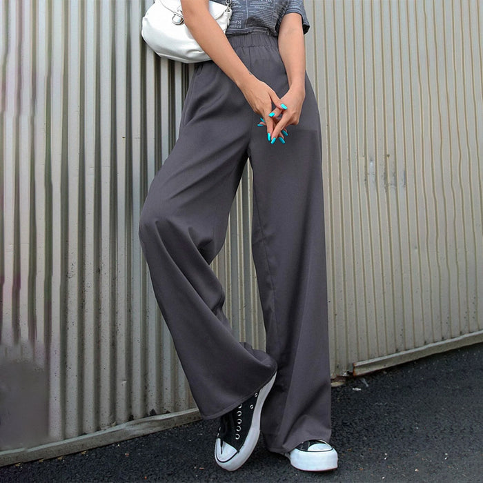 Elastic Waist Casual Polyester Pants