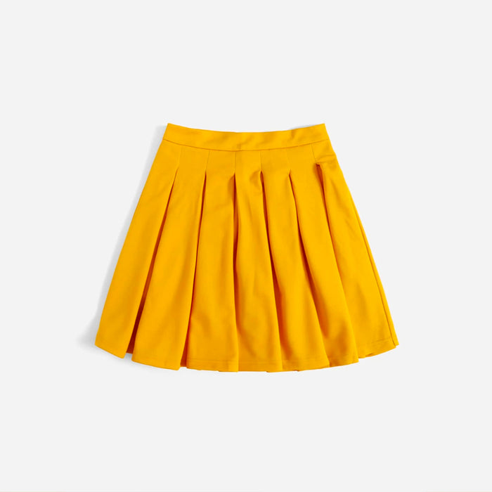 Back Boxy Pleated Skater Skirt