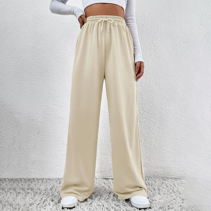 Solid Drawstring Waist Straight Leg Sweatpants