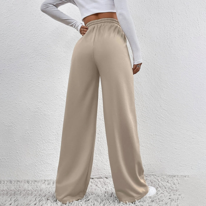 Solid Drawstring Waist Straight Leg Sweatpants