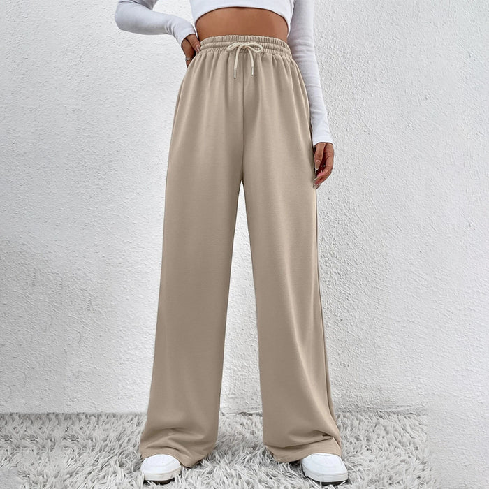 Solid Drawstring Waist Straight Leg Sweatpants