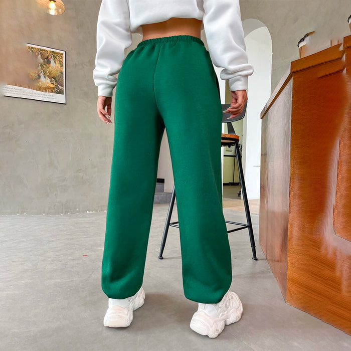 Mountain & Letter Graphic Color Block Sweatpants