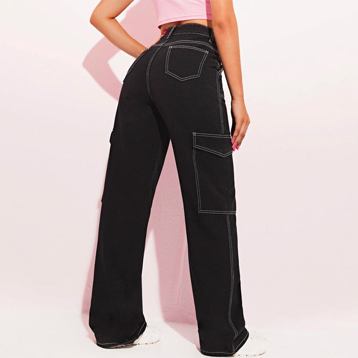 Cargo High Waist Side Pocket Jeans