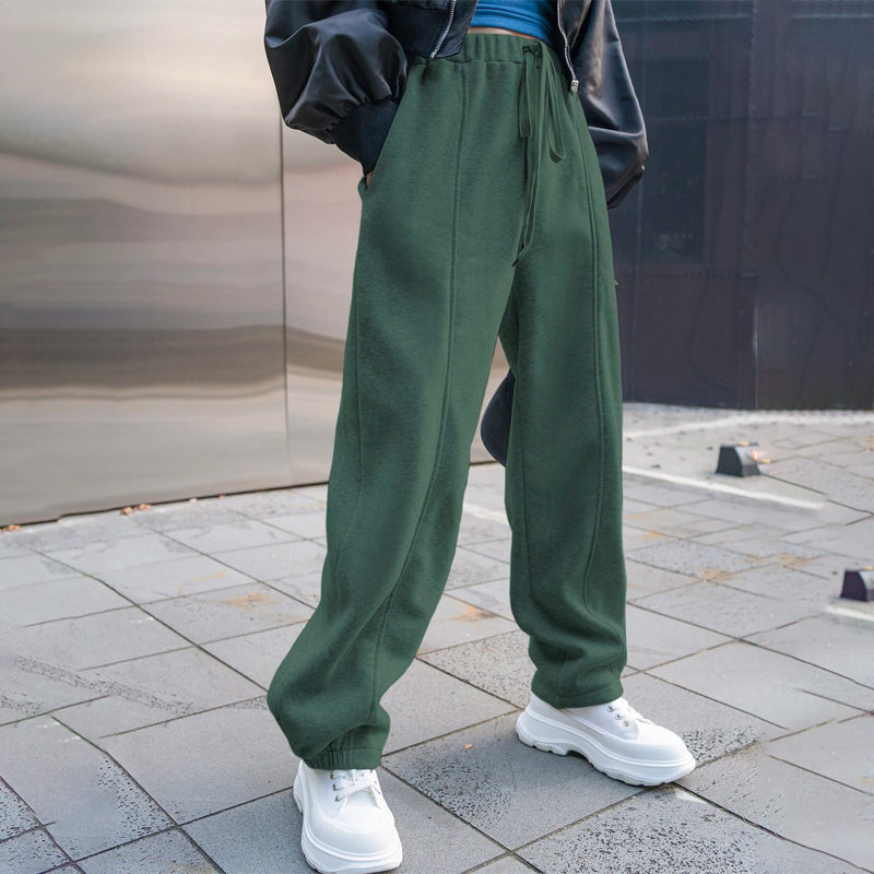 Seam Detail Knot Front Thermal Sweatpants