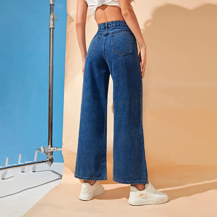 High Waist Unlined Wide Leg Jeans