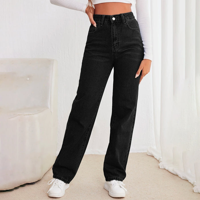 High Waisted Straight Leg Jeans