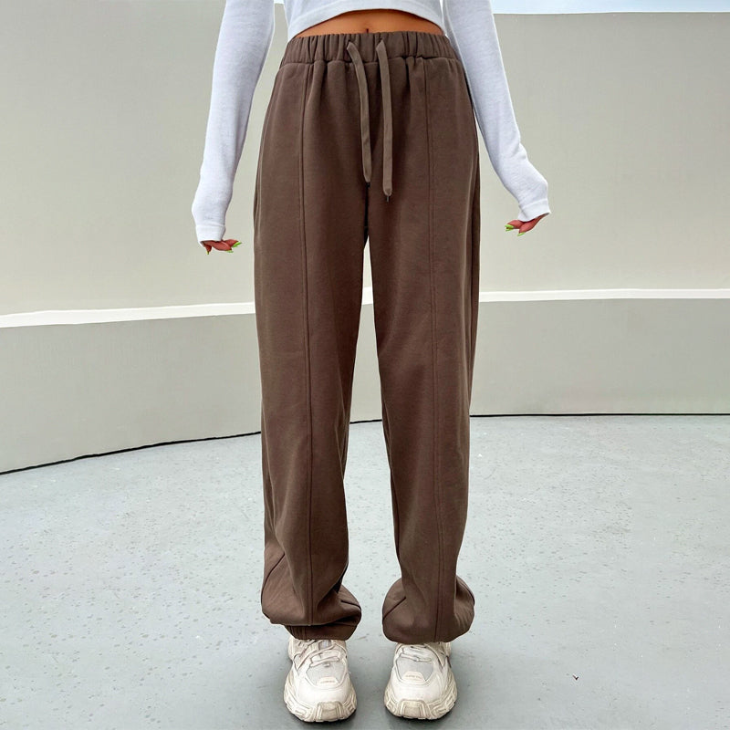 Seam Detail Knot Front Thermal Sweatpants