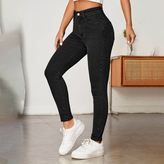 High Waist Skinny Easy Wear Jeans