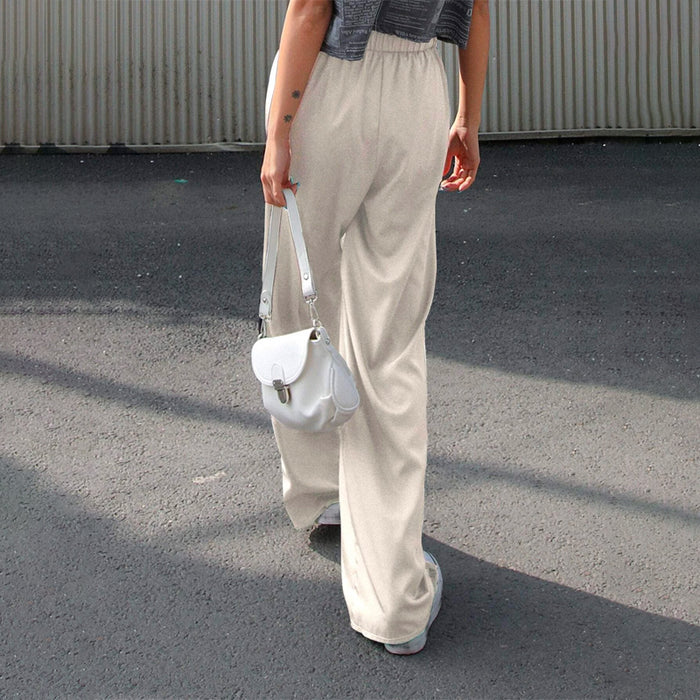 Elastic Waist Casual Polyester Pants