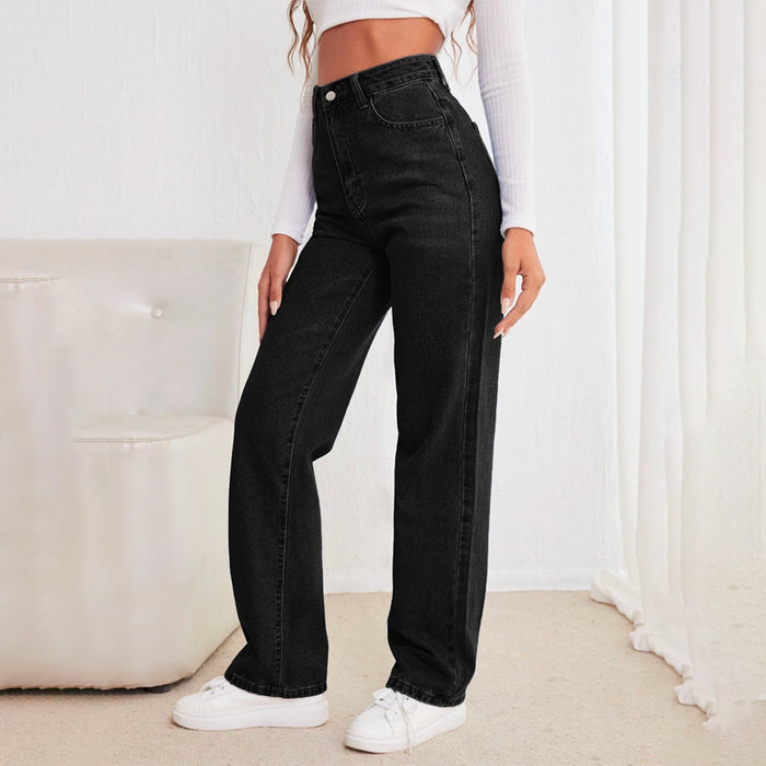 High Waisted Straight Leg Jeans