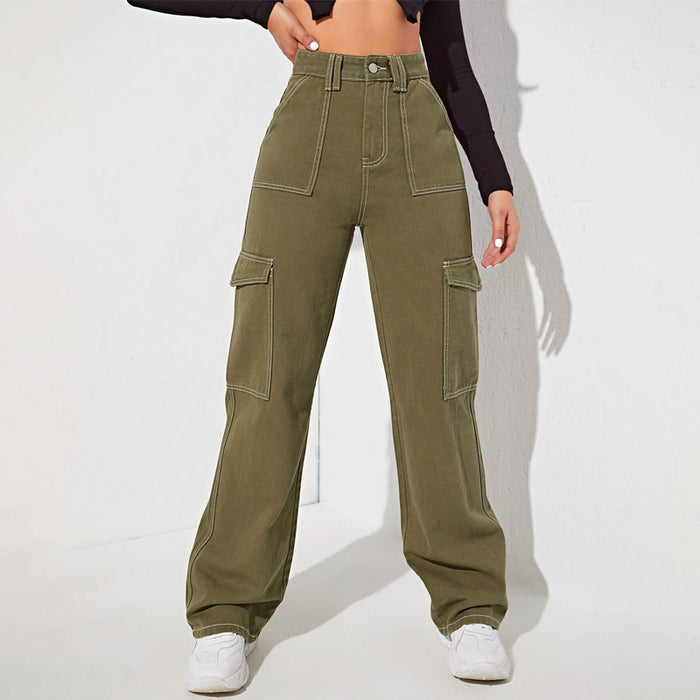 Cargo High Waist Side Pocket Jeans