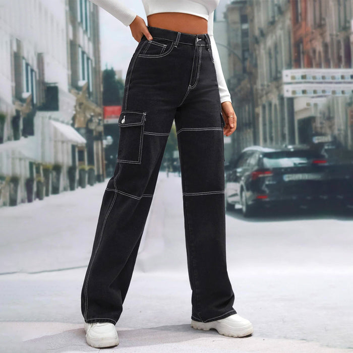 High Waist Whip Stitch Jeans