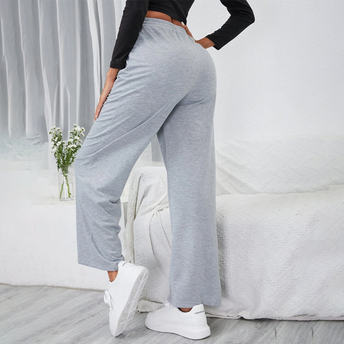 Solid Drawstring Waist Straight Leg Sweatpants