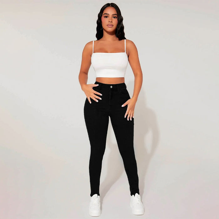 High Waist Skinny Easy Wear Jeans