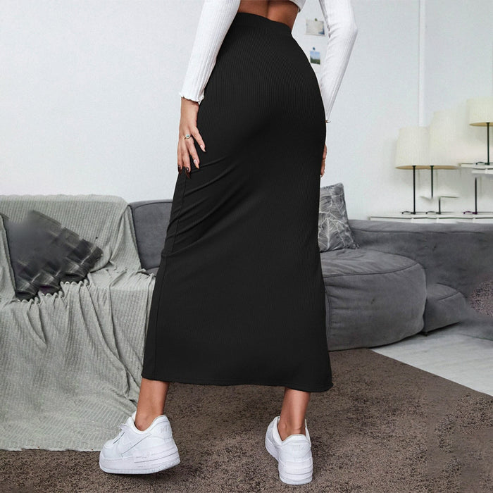 High Waisted Split Thigh Skirt