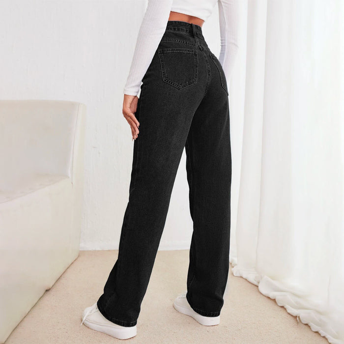 High Waisted Straight Leg Jeans