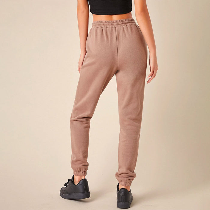 Solid Drawstring Waist Easy Wear Sweatpants