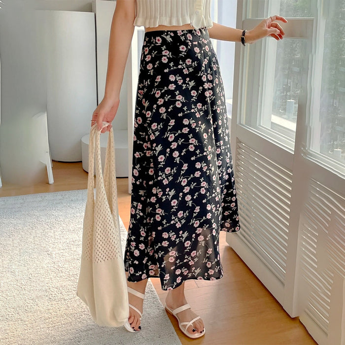 Allover Floral High Waist Skirt