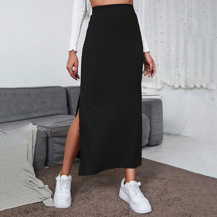 High Waisted Split Thigh Skirt